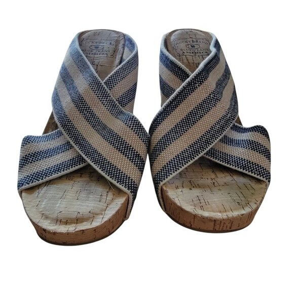 Lucky Brand Size 8M, Miller 2 American Blue & Natural Elastic Crossover Cork - Picture 4 of 9
